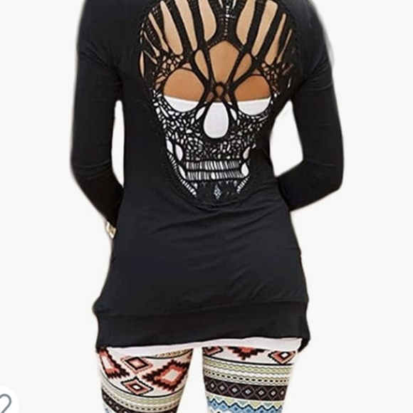 Tops - Skull cut out detail, cardigan